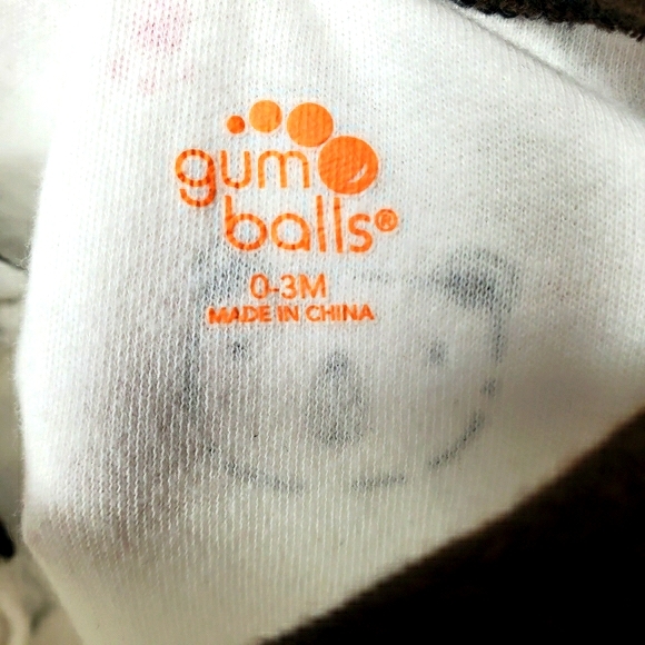 10) GUMBALLS Teddy Bear 🧸 🐻 ❤ 🐾 t-shirt onesie Sz. 0-3 Mths - Picture 2 of 3